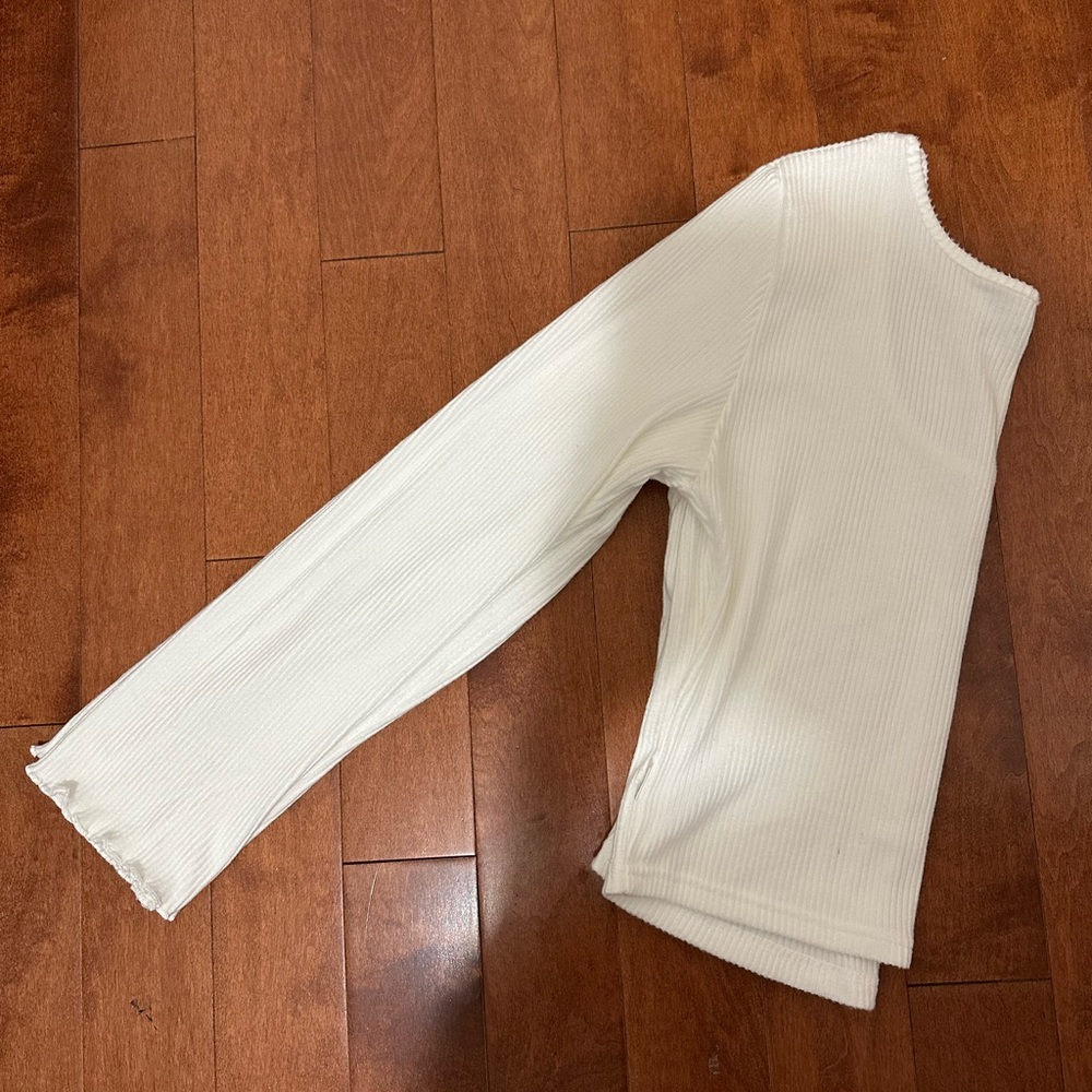 White Ribbed Knit Loungewear/PJs